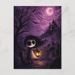 Gruselige Halloween-Nacht-Postkarte Postkarte
