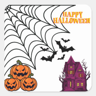 Gruselige Halloween-Nacht Quadratischer Aufkleber