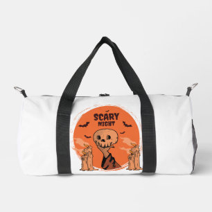 Gruselige Halloween-Nacht-Schädel- und Fledermaus- Duffle Bag
