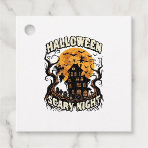 Gruselige Halloween Nacht Spukhaus Vollmond Hexe Geschenkanhänger