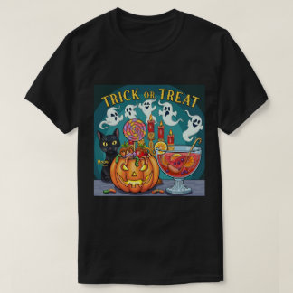 Gruselige Halloween-Nacht: Unheimlicher Baum und K T-Shirt