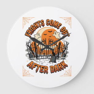 Gruselige Halloween-Nächte Große Wanduhr
