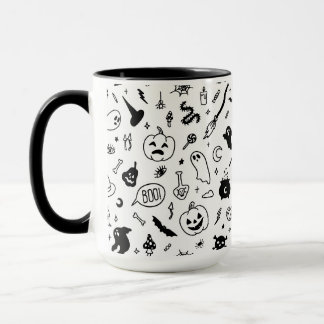 gruselige Halloween-Party-Doodle-Muster Tasse