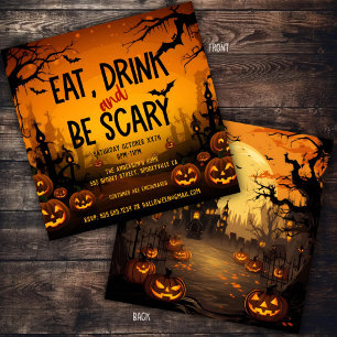 Gruselige Halloween-Party Einladung