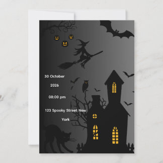 Gruselige Halloween-Party-Einladung – Spukhaus Einladung