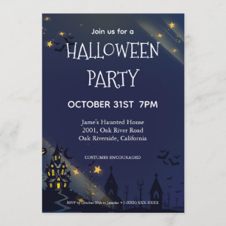 Gruselige Halloween-Party-Einladungskarte Einladung