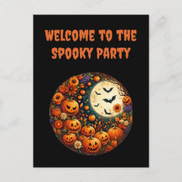 Gruselige Halloween-Party-Einladungspostkarte zum Postkarte