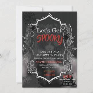 Gruselige Halloween-Party für Erwachsene Vintage  Einladung