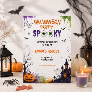 Gruselige Halloween-Party Kinder Monster-Spaß Einladung