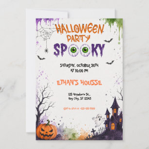 Gruselige Halloween-Party Kinder Monster-Spaß Einladung