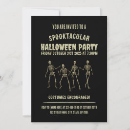 Gruselige Halloween-Party. Lustige Skelette Einladung