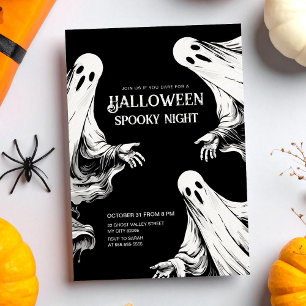 Gruselige Halloween-Party mit zwei Geistern Einladung