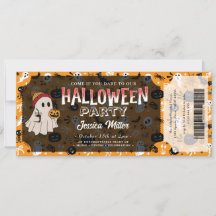 Gruselige Halloween-Party-Ticket-Einladung