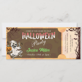 Gruselige Halloween-Party-Ticket-Einladung Einladung
