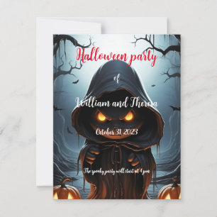 Gruselige Halloween-Postkarte Einladung