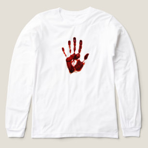 Gruselige Halloween-Rote Hand (Stil Nr. 2) Tri-Blend Shirt