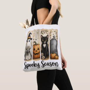 Gruselige Halloween-Saison schwarze Katze, Geist,