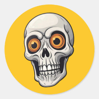 Gruselige Halloween-Schädel-Aufkleber Runder Aufkleber