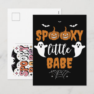 Gruselige Halloween-Schwangerschaftsankündigung Ba Feiertagspostkarte