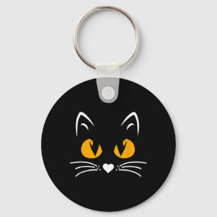 Gruselige Halloween-Schwarze-Katze-Jungs-Mädchen-K Schlüsselanhänger