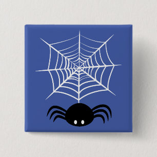Gruselige Halloween-Spinnen-Illustration Button