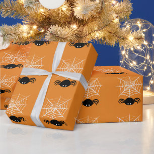 Gruselige Halloween-Spinnen-Illustration Geschenkpapier
