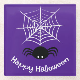 Gruselige Halloween-Spinnen-Illustration Glasuntersetzer