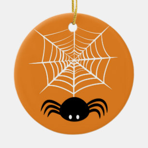 Gruselige Halloween-Spinnen-Illustration Keramik Ornament