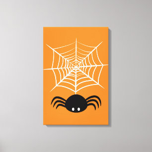 Gruselige Halloween-Spinnen-Illustration Leinwanddruck
