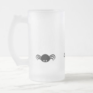 Gruselige Halloween-Spinnen-Illustration Mattglas Bierglas