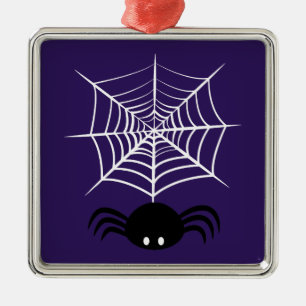 Gruselige Halloween-Spinnen-Illustration Ornament Aus Metall