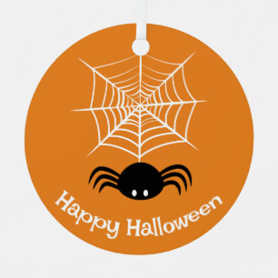 Gruselige Halloween-Spinnen-Illustration Ornament Aus Metall