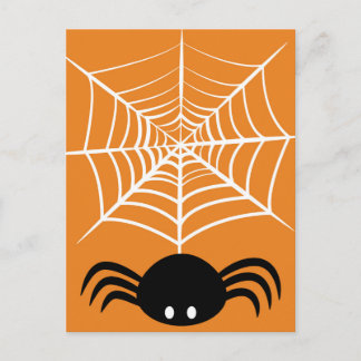 Gruselige Halloween-Spinnen-Illustration Postkarte