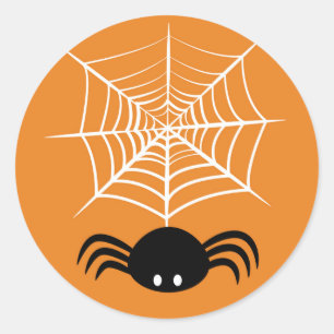 Gruselige Halloween-Spinnen-Illustration Runder Aufkleber