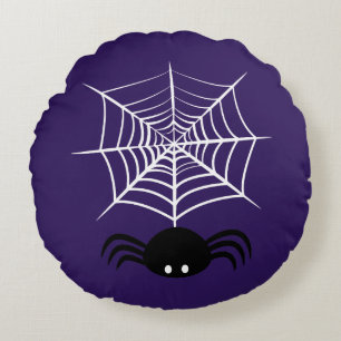Gruselige Halloween-Spinnen-Illustration Rundes Kissen