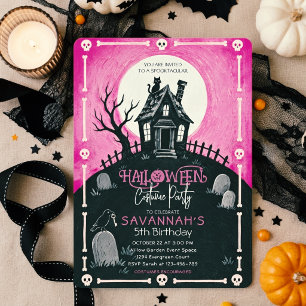 Gruselige Halloween-Spook-Haus-Geburtstagsfeier Einladung
