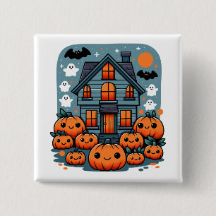 Gruselige Halloween-Stimmung Kürbisse Custom Button
