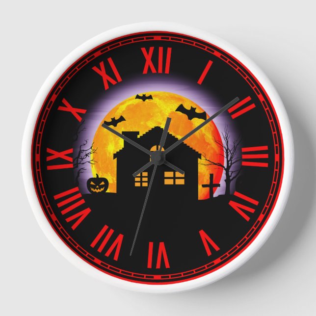 Gruselige Halloween-Uhr Uhr (Vorderseite)