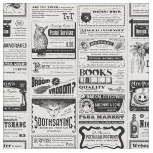 gruselige Halloween-Zeitung Antiquität weiß Stoff