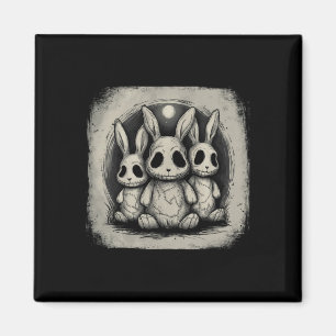 Gruselige Hasen Kaninchen Ostern Horror Goth Grung Magnet