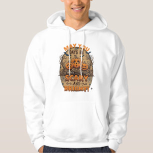 Gruselige helle Halloween-Kürbisse Fledermäuse Bes Hoodie