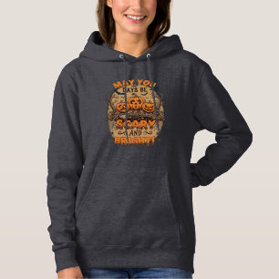 Gruselige helle Halloween-Kürbisse Fledermäuse Bes Hoodie