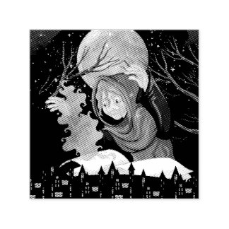 Gruselige Hexe & Spukhaus Halloween🌙 Permastempel
