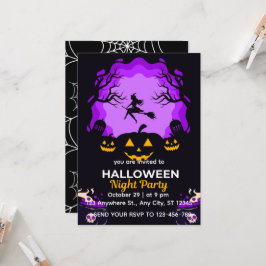 Gruselige Hexen-Halloween-Party-Einladung Einladung
