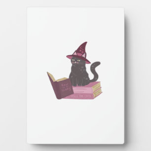 Gruselige Hexenkatze Lesedesign, Booktok Trend Ove Fotoplatte