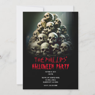 Gruselige Horde schreiender Schädel Halloween-Part Einladung