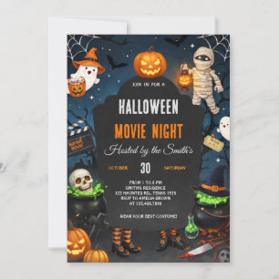 Gruselige Horrormovie Halloween-Party zum Filmaben Einladung