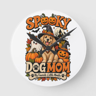 Gruselige Hunde-Mama Halloween Süßer Skelett-Hunde Runde Wanduhr