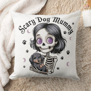 Gruselige Hundemummy-Skelett-Dachshund Kissen