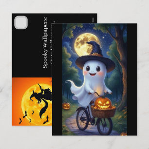 Gruselige iPhone-Hintergrundbilder: Süße Halloween Feiertagspostkarte